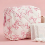 Ağ rəng, kəpənək detallı ped çantası