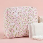 Ağ rəng, çiçək detallı ped çantası